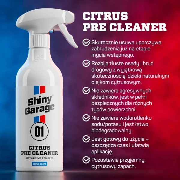 Środek do mycia wstępnego Citrus Pre Cleaner zalety