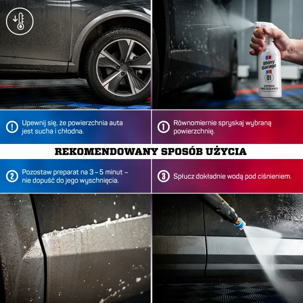 Środek do mycia wstępnego Citrus Pre Cleaner rekomendowany sposób użycia