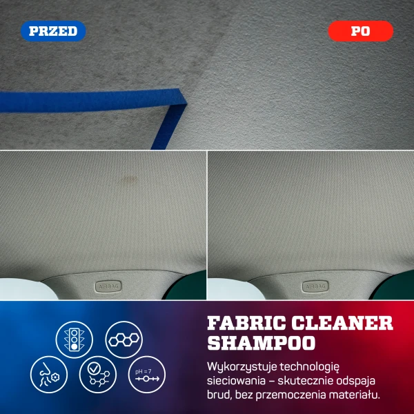Fabric Cleaner Shampoo - efekt przed i po