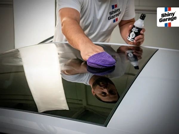 Preparat do polerowania szyb Glass Polish Pro w użyciu